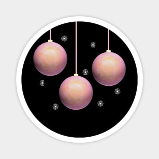 Pink Christmas Tree Balls Magnet